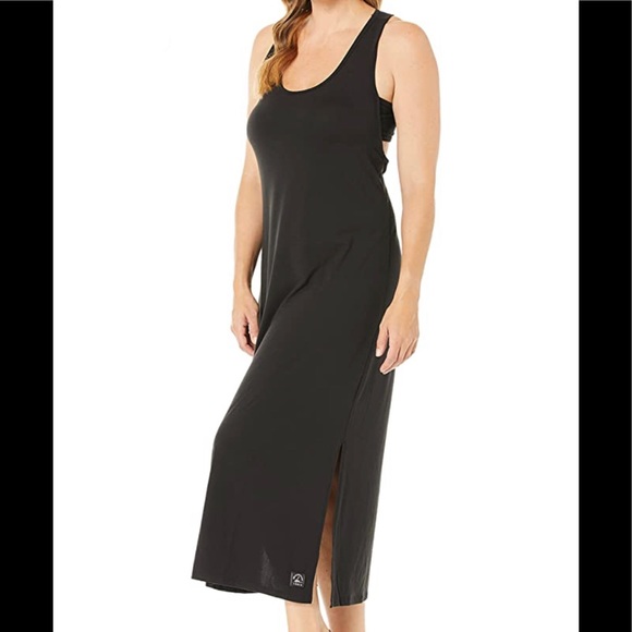 NWOT SAM EDELMAN BLACK MESH RACERBACK DRESS LARGE - Picture 2 of 5